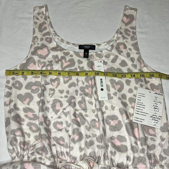 Aqua Lounge Women’s Stone Heart Shape Leopard Print Fleece Sleeveless Jumpsuit M - Picture 4 of 7